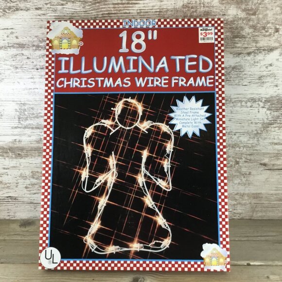 18" Illuminated Christmas Angel Wire Frame Indoor Decoration - Picture 1 of 9